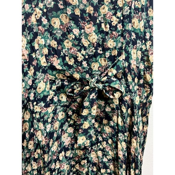 Danielle Karen Sheer Maxi 90 VTG Dress S/M Buttons Ditsy Floral Grunge Cottage - Picture 5 of 11